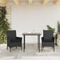 vidaXL Sillones de jardín con cojines 2 uds ratán sintético negro vidaXL Sillones de jardín con cojines 2 uds ratán sintético negro
