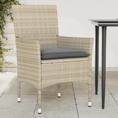 vidaXL Sillones de jardín con cojines 2 uds ratán sintético gris