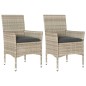vidaXL Sillones de jardín con cojines 2 uds ratán sintético gris