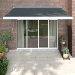 vidaXL Toldo retráctil aluminio y tela gris antracita 3x2,5 m