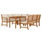 vidaXL Juego comedor jardín y cojines 7 piezas madera maciza acacia vidaXL Juego comedor jardín y cojines 7 piezas madera maciza acacia