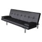 vidaXL Sofá cama con dos cojines cuero artificial ajustable negro vidaXL Sofá cama con dos cojines cuero artificial ajustable negro