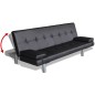vidaXL Sofá cama con dos cojines cuero artificial ajustable negro vidaXL Sofá cama con dos cojines cuero artificial ajustable negro