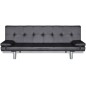 vidaXL Sofá cama con dos cojines cuero artificial ajustable negro vidaXL Sofá cama con dos cojines cuero artificial ajustable negro