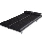 vidaXL Sofá cama con dos cojines cuero artificial ajustable negro vidaXL Sofá cama con dos cojines cuero artificial ajustable negro