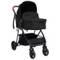 vidaXL Cochecito de bebé 3 en 1 de acero gris antracita y negro vidaXL Cochecito de bebé 3 en 1 de acero gris antracita y negro