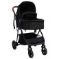 vidaXL Cochecito de bebé 3 en 1 de acero gris antracita y negro vidaXL Cochecito de bebé 3 en 1 de acero gris antracita y negro