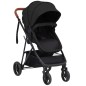 vidaXL Cochecito de bebé 3 en 1 de acero gris antracita y negro vidaXL Cochecito de bebé 3 en 1 de acero gris antracita y negro
