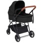 vidaXL Cochecito de bebé 3 en 1 de acero gris antracita y negro vidaXL Cochecito de bebé 3 en 1 de acero gris antracita y negro