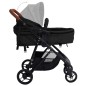 vidaXL Cochecito de bebé 3 en 1 de acero gris antracita y negro vidaXL Cochecito de bebé 3 en 1 de acero gris antracita y negro