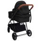 vidaXL Cochecito de bebé 3 en 1 de acero gris antracita y negro vidaXL Cochecito de bebé 3 en 1 de acero gris antracita y negro