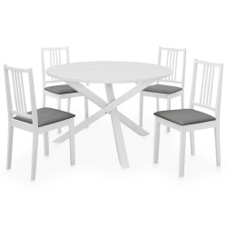 vidaXL Juego de muebles de comedor 5 piezas MDF blanco