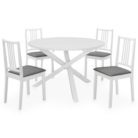 vidaXL Juego de muebles de comedor 5 piezas MDF blanco