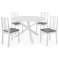 vidaXL Juego de muebles de comedor 5 piezas MDF blanco vidaXL Juego de muebles de comedor 5 piezas MDF blanco
