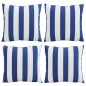vidaXL Cojines decorativos 4 uds tela azul y blanco 40x40 cm vidaXL Cojines decorativos 4 uds tela azul y blanco 40x40 cm