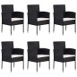 vidaXL Juego de comedor para jardín 7 piezas ratán sintético negro vidaXL Juego de comedor para jardín 7 piezas ratán sintético negro