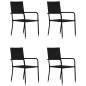 vidaXL Juego de comedor para jardín 5 piezas ratán sintético negro