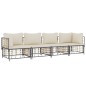 vidaXL Juego de muebles de jardín 4 pzas y cojines ratán PE antracita vidaXL Juego de muebles de jardín 4 pzas y cojines ratán PE antracita
