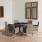 vidaXL Set comedor jardín 7 pzas ratán sintético gris antracita y gris vidaXL Set comedor jardín 7 pzas ratán sintético gris antracita y gris