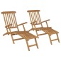 vidaXL Tumbonas con reposapiés 2 unidades madera maciza de teca vidaXL Tumbonas con reposapiés 2 unidades madera maciza de teca