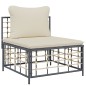 vidaXL Juego de muebles de jardín 4 pzas y cojines ratán PE antracita vidaXL Juego de muebles de jardín 4 pzas y cojines ratán PE antracita