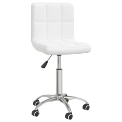 vidaXL Silla de comedor giratoria cuero sintético blanco