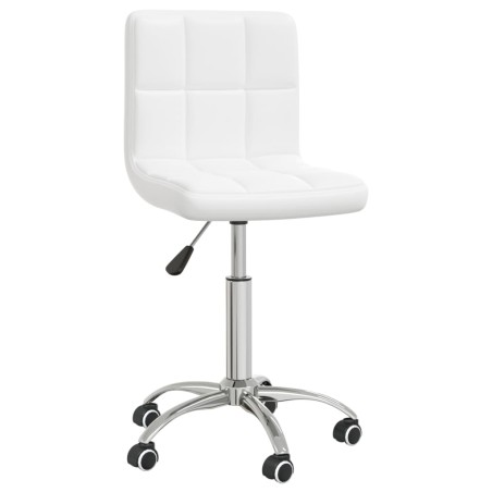 vidaXL Silla de comedor giratoria cuero sintético blanco