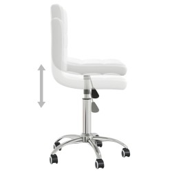 vidaXL Silla de comedor giratoria cuero sintético blanco