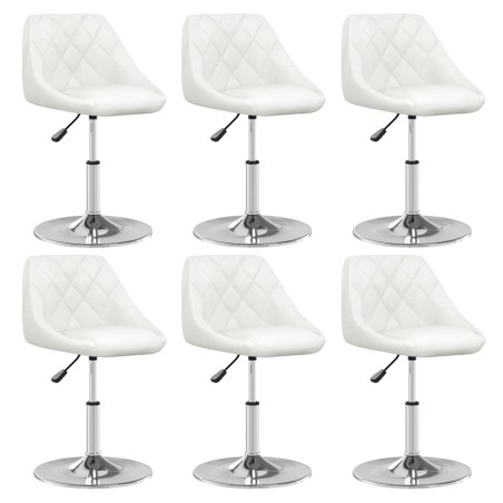 vidaXL Sillas de comedor 6 unidades cuero sintético blanco