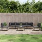 vidaXL Set muebles de jardín 7 pzas y cojines ratán PE gris antracita vidaXL Set muebles de jardín 7 pzas y cojines ratán PE gris antracita
