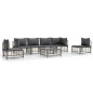 vidaXL Set muebles de jardín 7 pzas y cojines ratán PE gris antracita vidaXL Set muebles de jardín 7 pzas y cojines ratán PE gris antracita