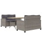 vidaXL Set de comedor jardín 3 piezas con cojines ratán sintético gris vidaXL Set de comedor jardín 3 piezas con cojines ratán sintético gris