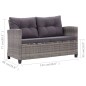 vidaXL Set de comedor jardín 3 piezas con cojines ratán sintético gris vidaXL Set de comedor jardín 3 piezas con cojines ratán sintético gris