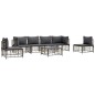vidaXL Set muebles de jardín 7 pzas y cojines ratán PE gris antracita vidaXL Set muebles de jardín 7 pzas y cojines ratán PE gris antracita