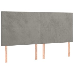 vidaXL Cabeceros 4 unidades de terciopelo gris claro 80x5x78/88 cm