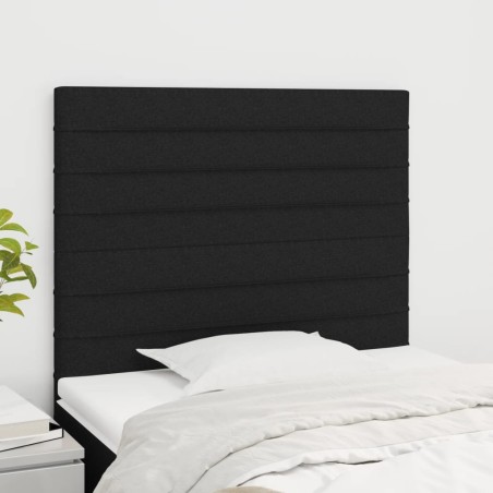 vidaXL Cabeceros 2 unidades de tela negro 80x5x78/88 cm