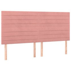 vidaXL Cabeceros 4 unidades de terciopelo rosa 80x5x78/88 cm