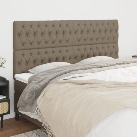 vidaXL Cabeceros 4 unidades de tela gris taupe 100x7x78/88 cm