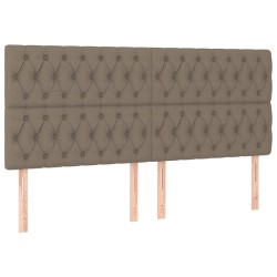 vidaXL Cabeceros 4 unidades de tela gris taupe 100x7x78/88 cm