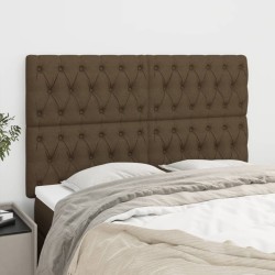 vidaXL Cabeceros 4 unidades de tela marrón oscuro 80x7x78/88 cm