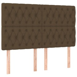 vidaXL Cabeceros 4 unidades de tela marrón oscuro 80x7x78/88 cm
