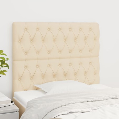 vidaXL Cabeceros 2 unidades de tela color crema 100x7x78/88 cm