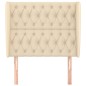 vidaXL Cabecero con orejas de tela color crema 93x23x118/128 cm vidaXL Cabecero con orejas de tela color crema 93x23x118/128 cm
