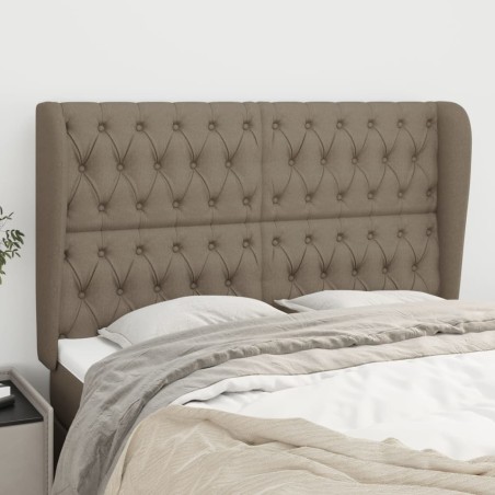 vidaXL Cabecero con orejas de tela gris taupe 163x23x118/128 cm