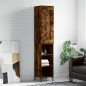 vidaXL Aparador de madera contrachapada roble ahumado 34,5x34x180 cm vidaXL Aparador de madera contrachapada roble ahumado 34,5x34x180 cm