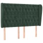vidaXL Cabecero con orejas de terciopelo verde oscuro 163x23x118/128cm vidaXL Cabecero con orejas de terciopelo verde oscuro 163x23x118/128cm