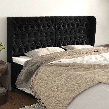 vidaXL Cabecero con orejas de terciopelo gris claro 183x23x118/128 cm