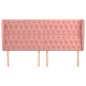 vidaXL Cabecero con orejas de terciopelo rosa 203x23x118/128 cm vidaXL Cabecero con orejas de terciopelo rosa 203x23x118/128 cm