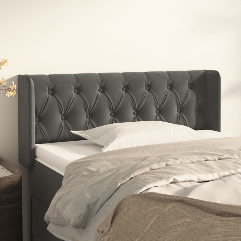 vidaXL Cabecero de terciopelo gris oscuro 103x16x78/88 cm vidaXL Cabecero de terciopelo gris oscuro 103x16x78/88 cm