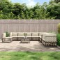 vidaXL Juego de muebles de jardín 11 pzas y cojines ratán PE antracita vidaXL Juego de muebles de jardín 11 pzas y cojines ratán PE antracita